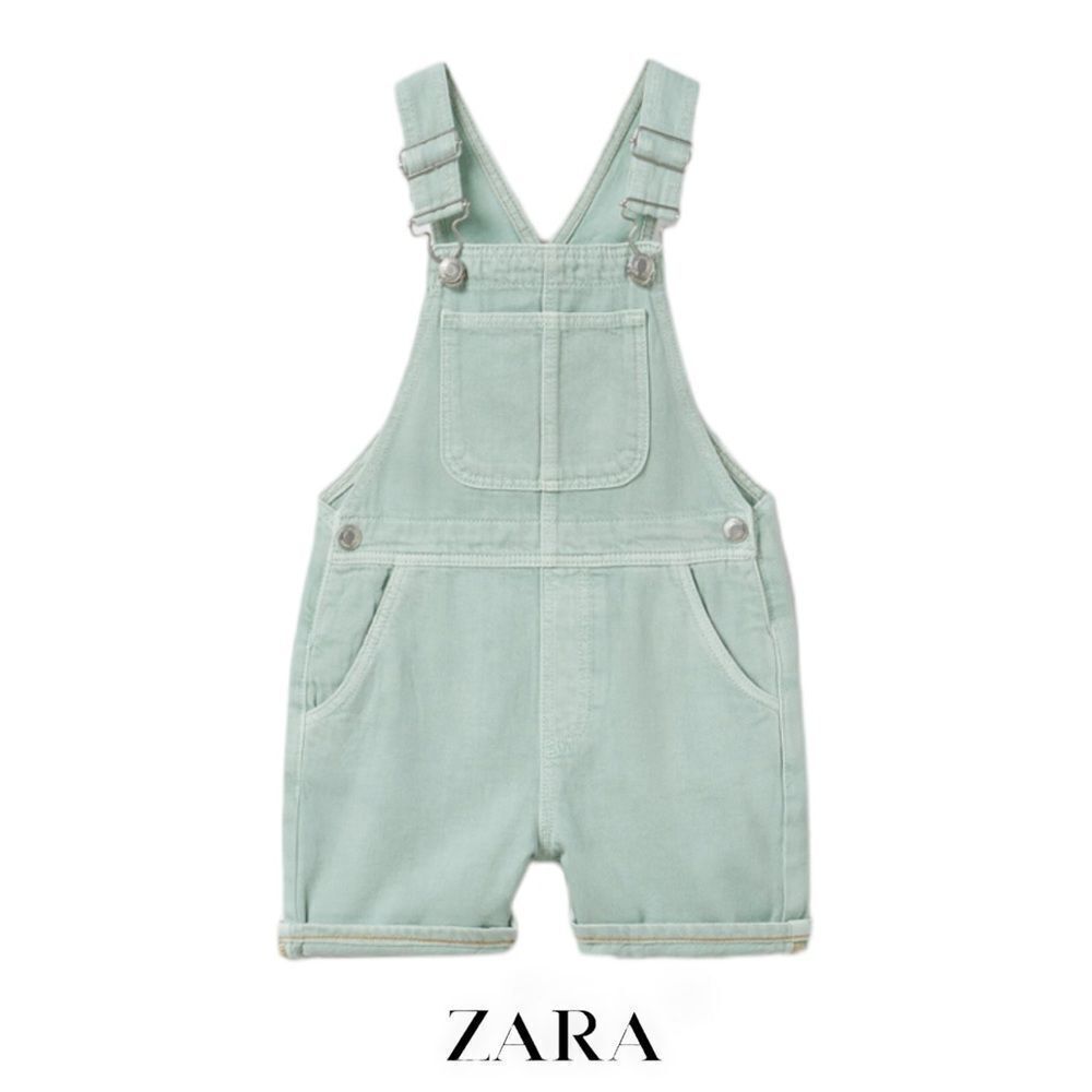 Zara Mint Green Cotton Kids Overalls